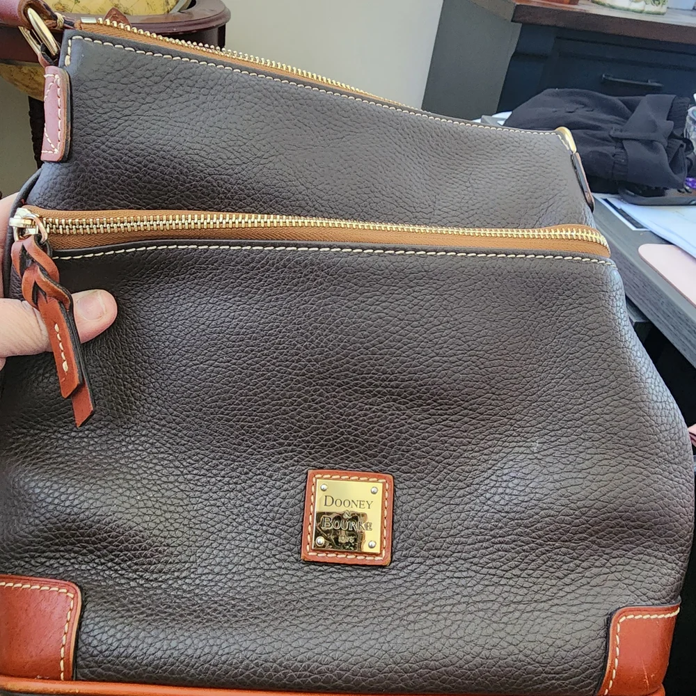 Dooney & Bourke Dark Brown and Tan Crossbody Bag